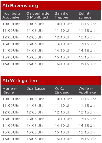 pendelbuszeiten